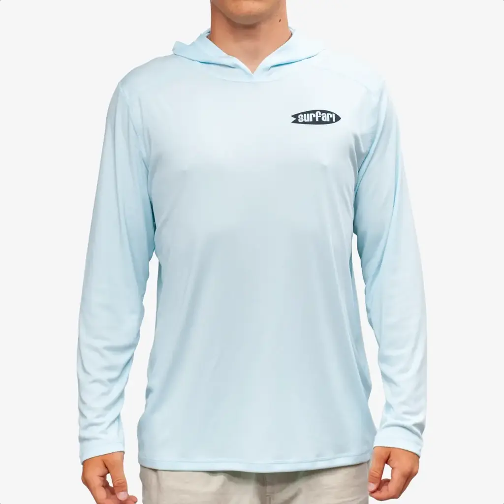Surfari Surfari Cape Ann UPF 50+ L/S Hooded Solar Top Blue