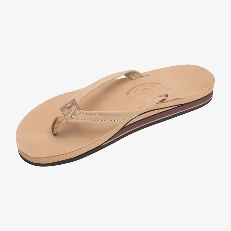 Rainbow Sandals Women's Double Layer Premier Leather Narrow Strap Sierra Brown