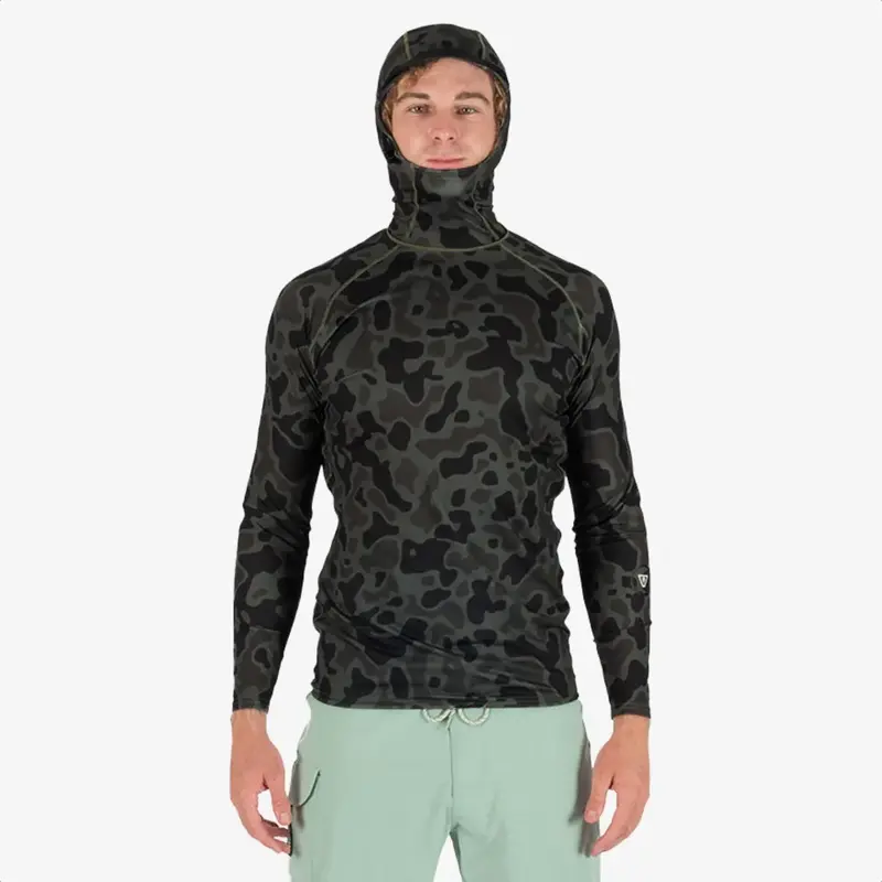 Vissla Warm Seas Eco Hooded LS Rash Guard Camo