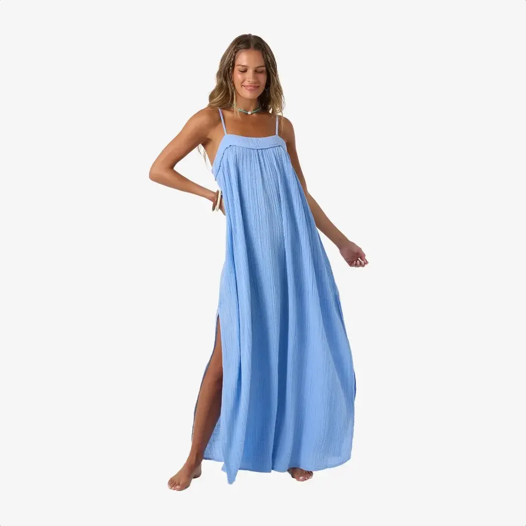 O'Neill O'Neill Saltwater Solids Sai Maxi Cover-Up Dress Blue Glass