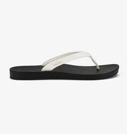 OluKai 'Uiki Women's Beach Sandals Bright White / Lava Rock