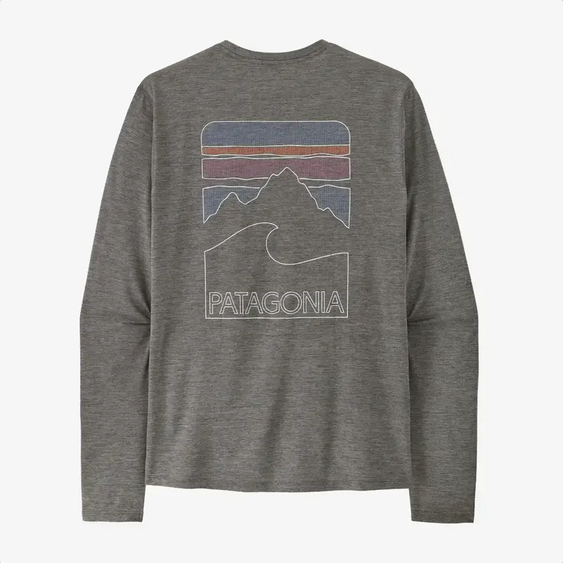 Patagonia Men's Long-Sleeved Capilene Cool Sun Shirt - Peak Visions Forge Grey Noble Grey X-Dye