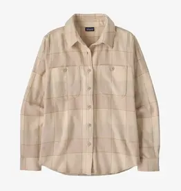 Patagonia Women's Fjord Flannel Shirt Snow Owl: Rutabaga White