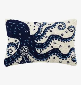 Peking Handicraft Navy Octopus Hook Pillow 12"x18"
