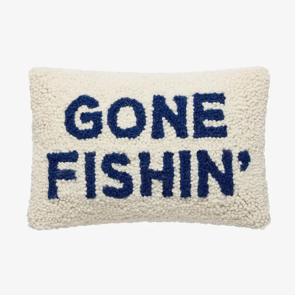 Peking Handicraft Gone Fishin' Hook Pillow 8"x12"