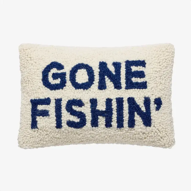 Peking Handicraft Gone Fishin' Hook Pillow 8"x12"