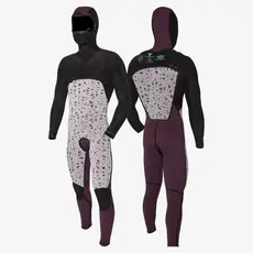 Vissla Vissla 7 Seas 5/4/3 Full Hooded Chest Zip Wetsuit Black