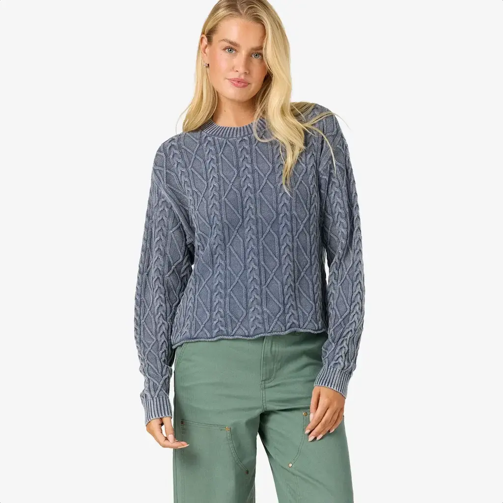 O'Neill O'Neill O'Riginals Misha Cable Knit Long Sleeve Sweater Nightshadow Blue