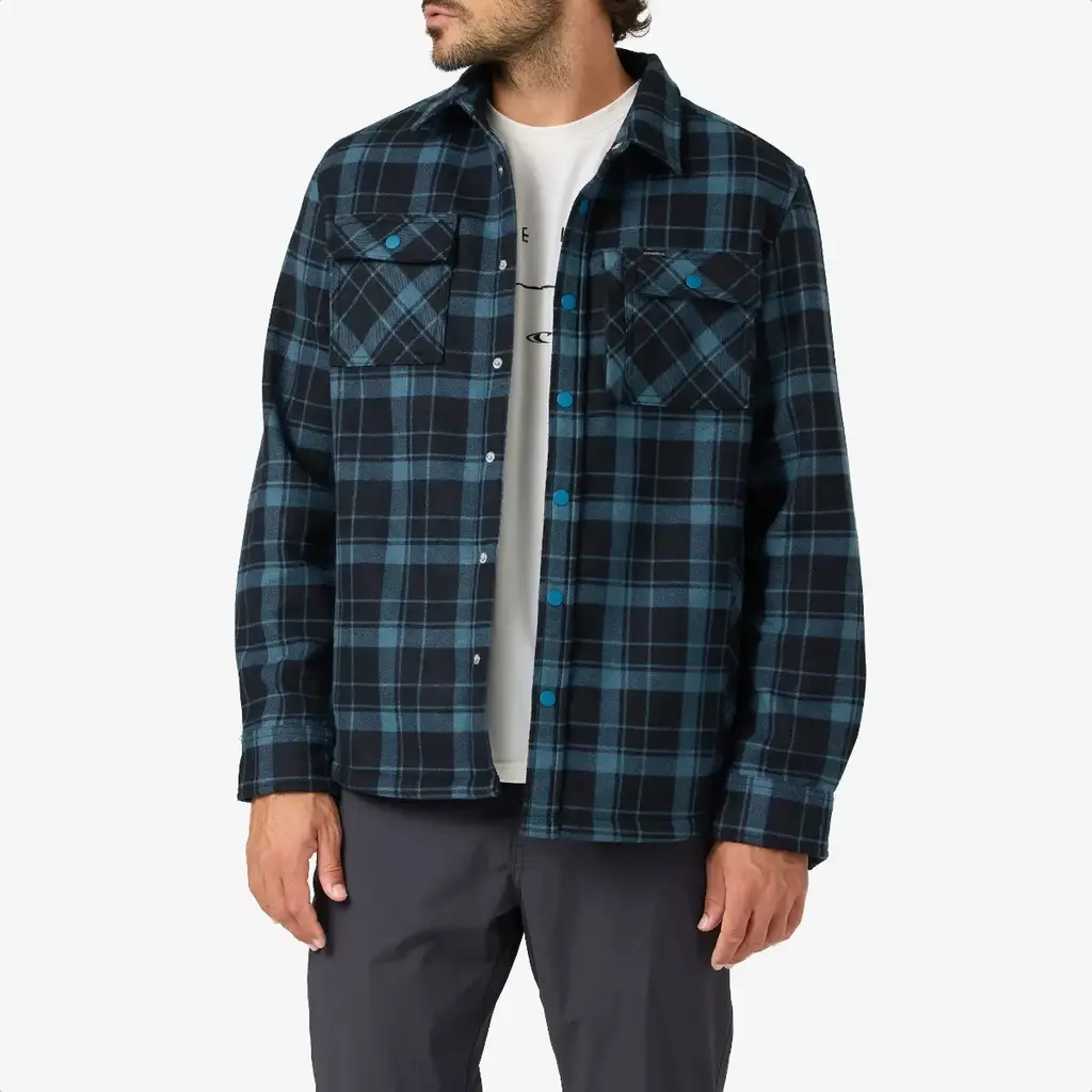O'Neill O'Neill TRVLR Micro High Pile Lined Flannel Long Sleeve Shirt Dark Slate