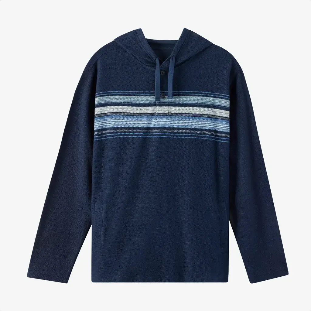 O'Neill O'Neill Bavaro Block Striped Poncho Pullover Fleece Navy
