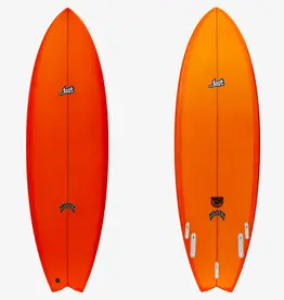 ...Lost Surfboards 5’10” Round Nose Fish Twinzer 96er Orange Tint