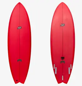 ...Lost Surfboards 6’0” Round Nose Fish Twinzer 96er Red Tint