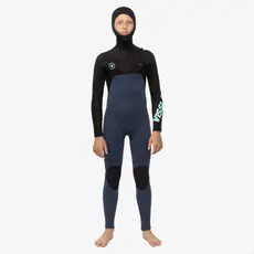Vissla Vissla 7 Seas Boys 5/4/3 Full Hooded Chest Zip Wetsuit Dark Slate