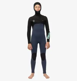 Vissla 7 Seas Boys 5/4/3 Full Hooded Chest Zip Wetsuit Dark Slate