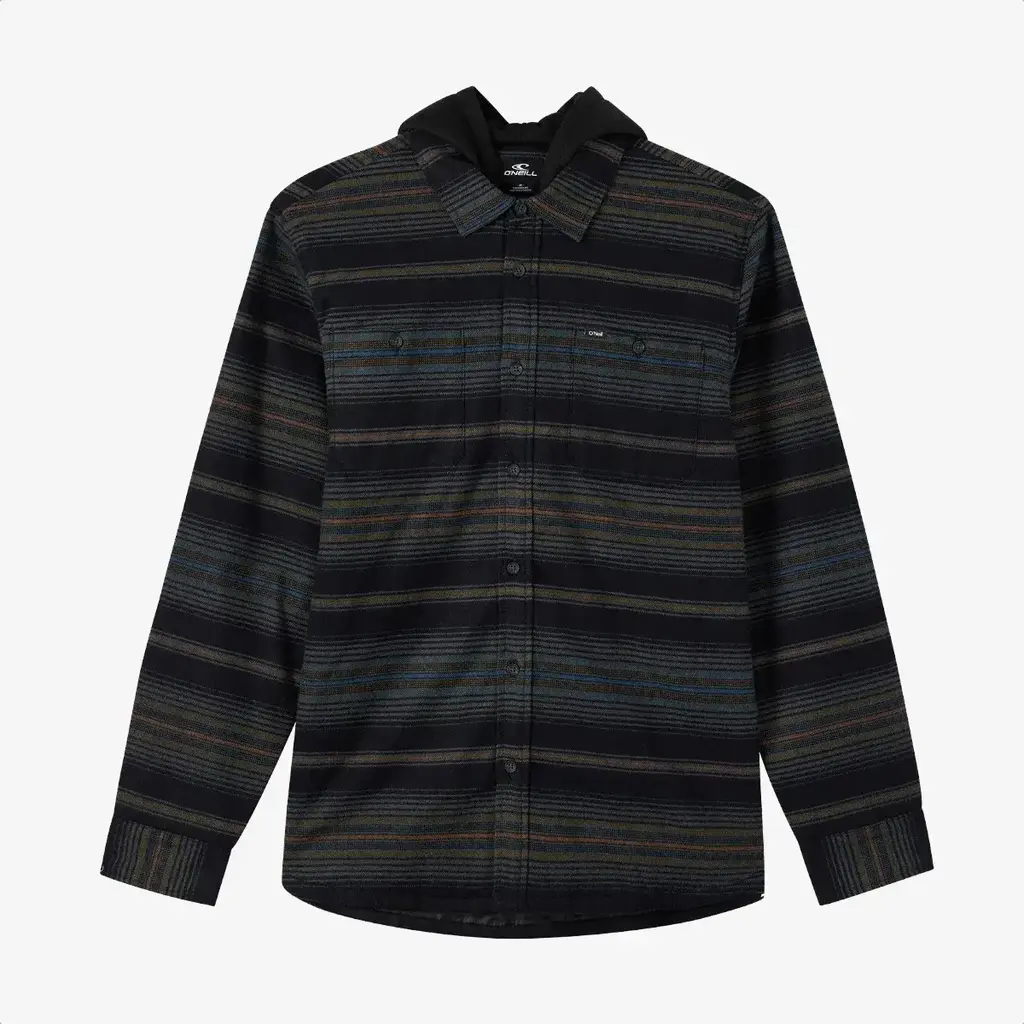 O'Neill O'Neill Hooded Lined Flannel Long Sleeve Shirt Black