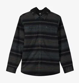 O'Neill Hooded Lined Flannel Long Sleeve Shirt Black