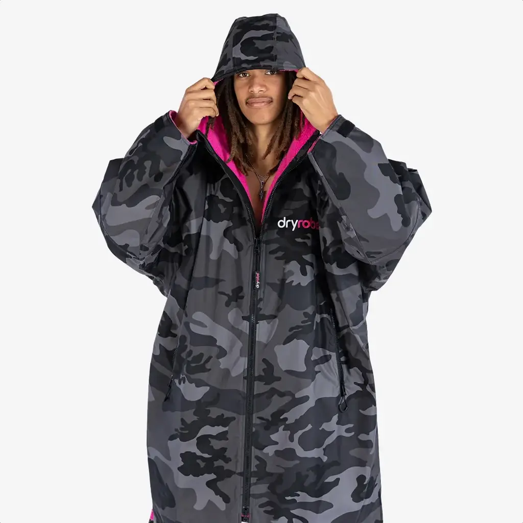 dryrobe dryrobe Advance Long Sleeve Black Camo / Pink