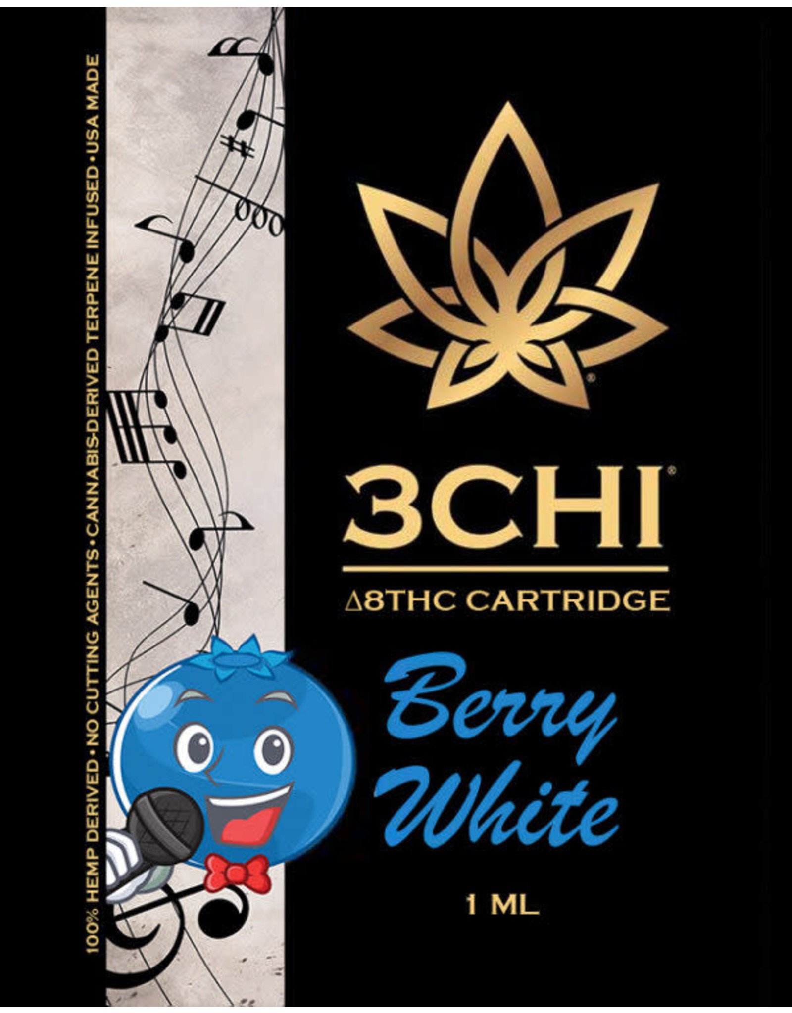 3CHI 3CHI Delta 8 THC Vape Cartridge- Berry white