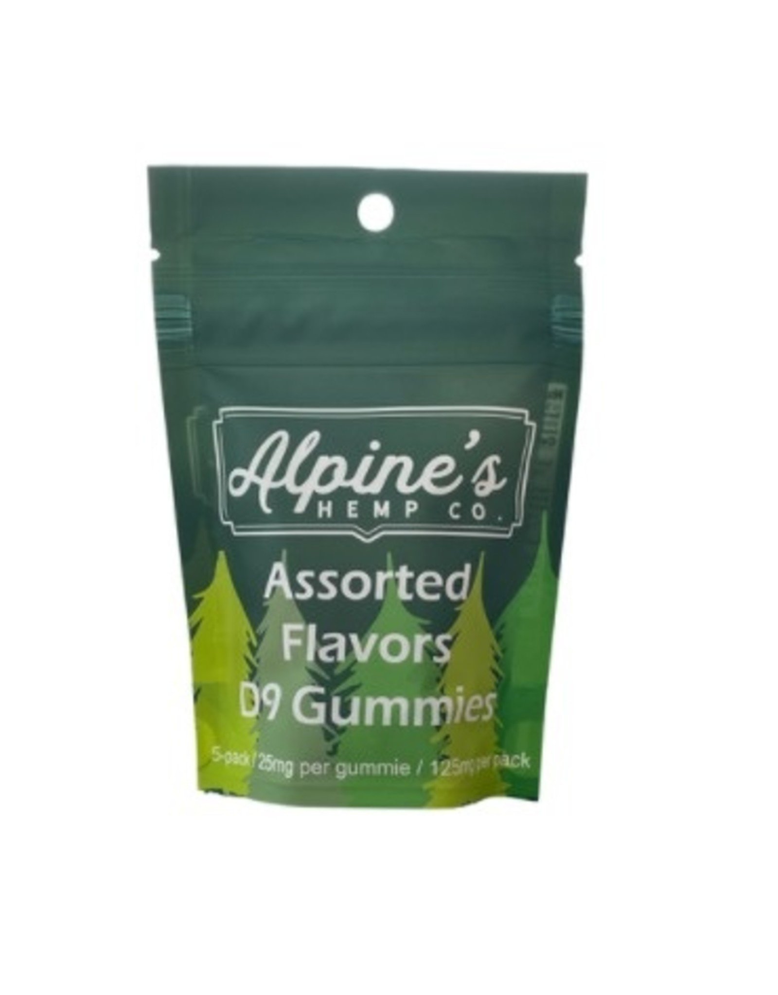 Alpine's Alpines hemp D9 gummies 125mg- 25mg each