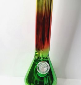 Luv Bud 14" Techno Colored Metallic Beaker Bong| Rasta