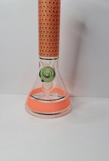 Luv Bud 12 Inch Golden Trimmed Beaker Style Bong | Orange