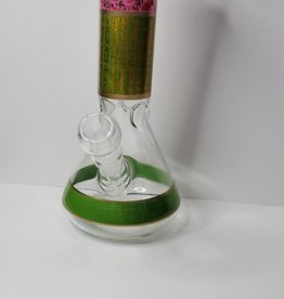 Luv Bud 12 Inch Indian Pattern Bong | Pink & Green