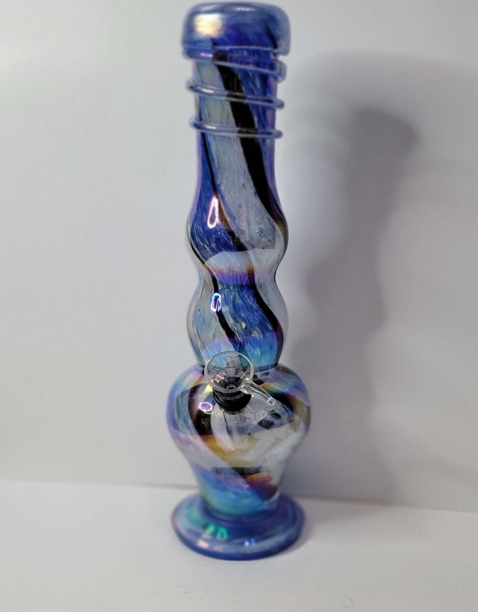 Luv Bud 12" Soft Glass Water Pipe| Blue with Black