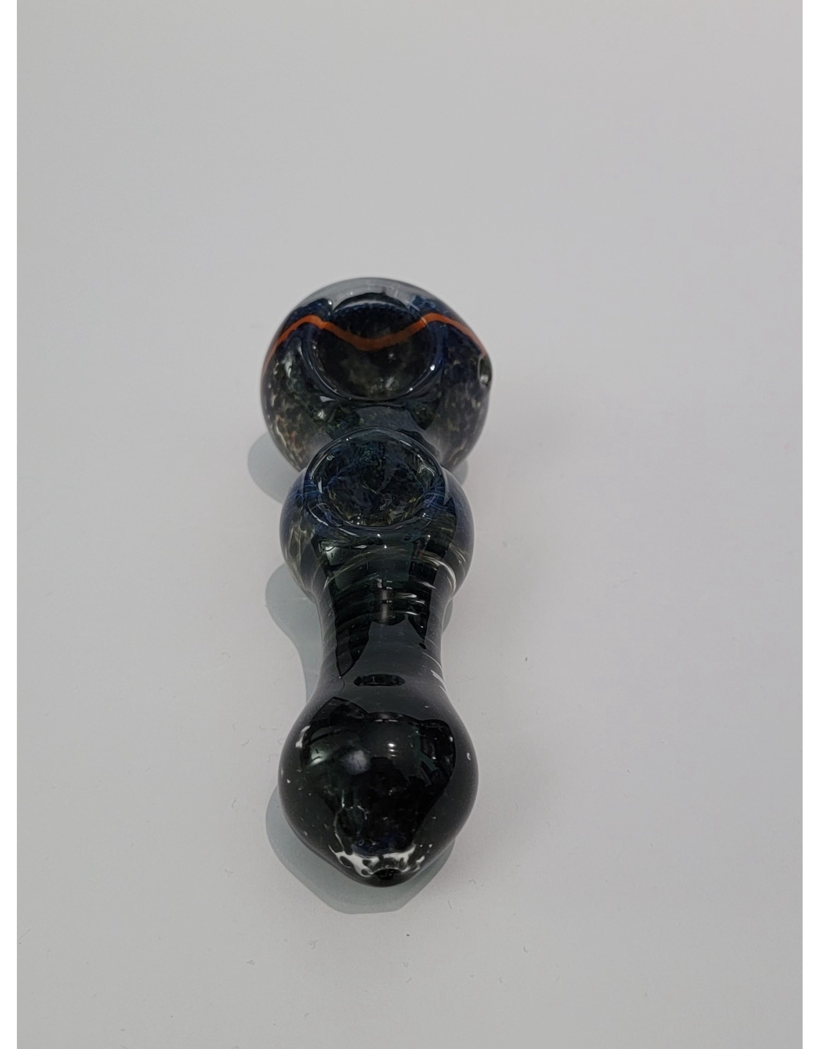 Luv Bud 5" Double Bowl Swirl Neck Hand Pipe | Dark blue