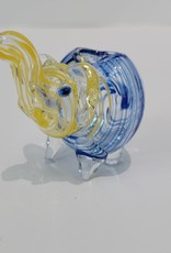 Luv Bud Animal Glass Elephant Pipe | Small | Dark Blue & Yellow