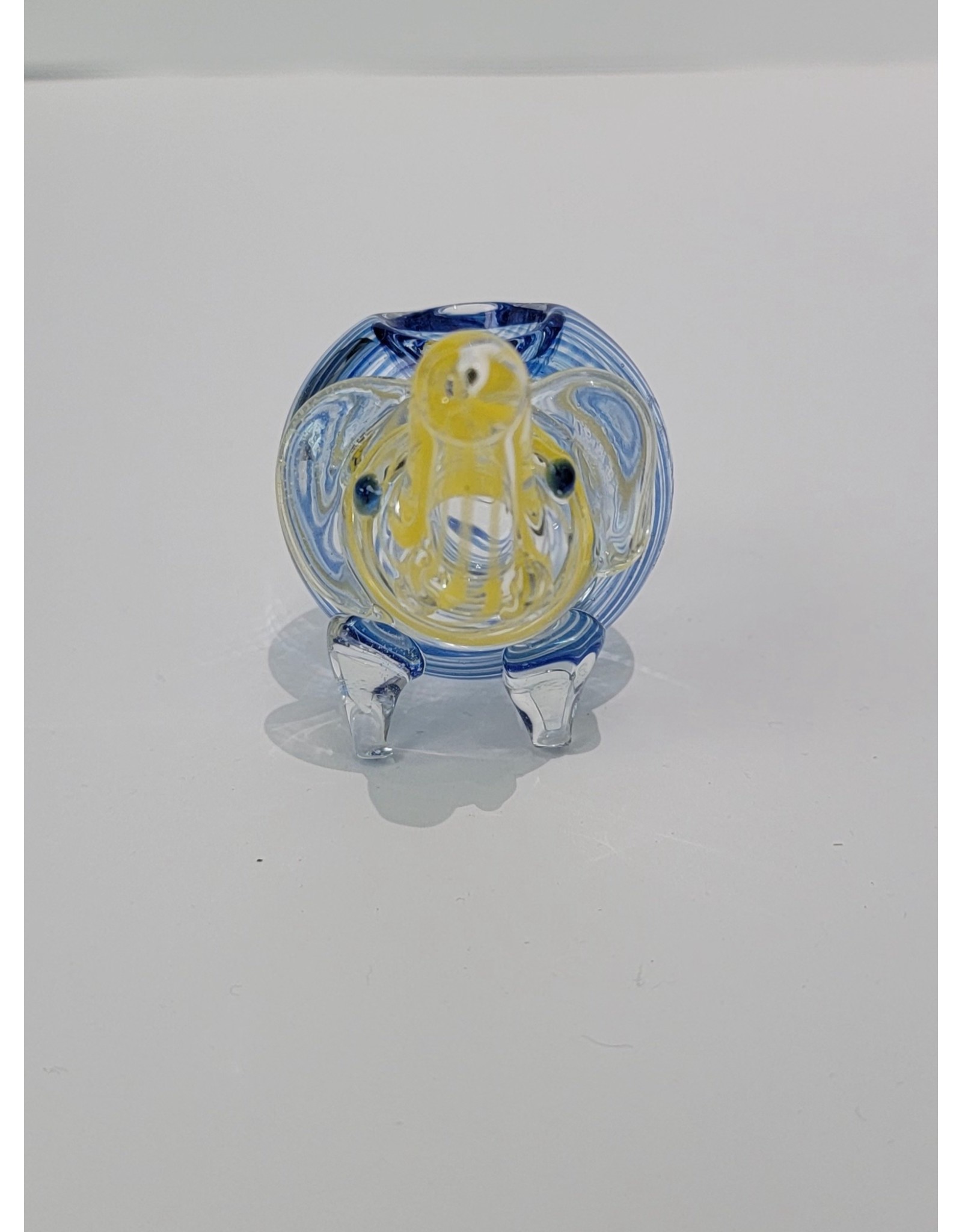 Luv Bud Animal Glass Elephant Pipe | Small | Dark Blue & Yellow