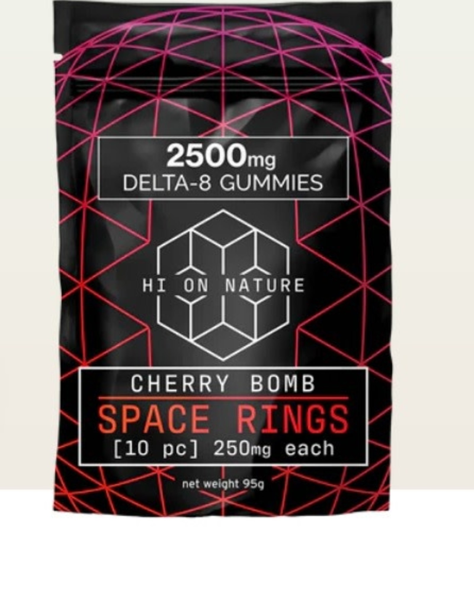 Hi On Nature 2500mg DELTA 8 SPACE RINGS - CHERRY BOMB