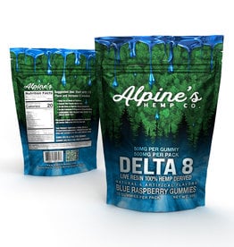 Alpine's Alpine's Delta 8 Blue Raspberry Gummies 50mg each| 500mg pack