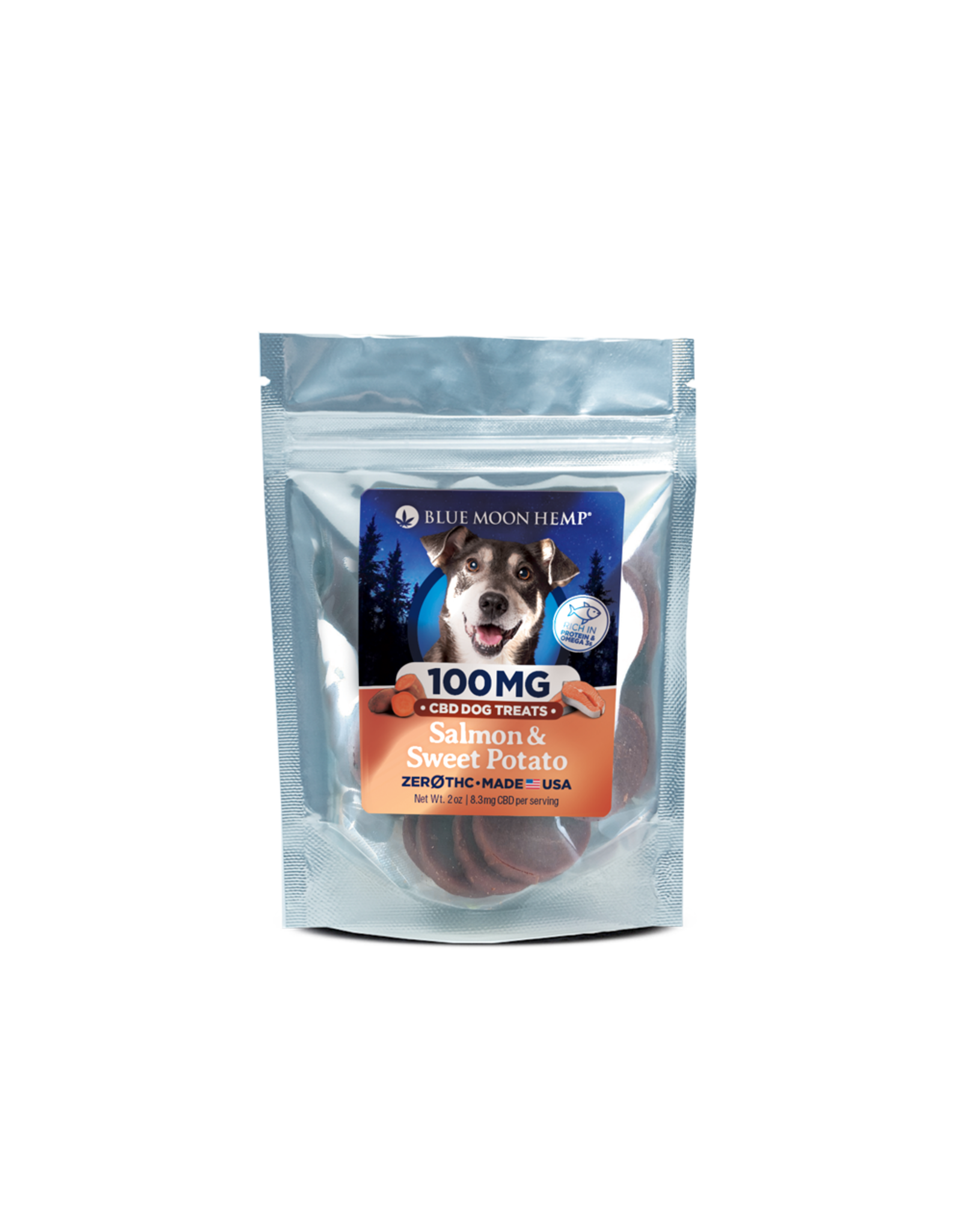 Blue Moon Hemp CBD Dog Treats 100mg Salmon & Sweet Potato