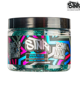 STNR STNR Sour Blue Raspberry 110mg ∆8 + 15mg∆9 Gummies | 2500mg Jar