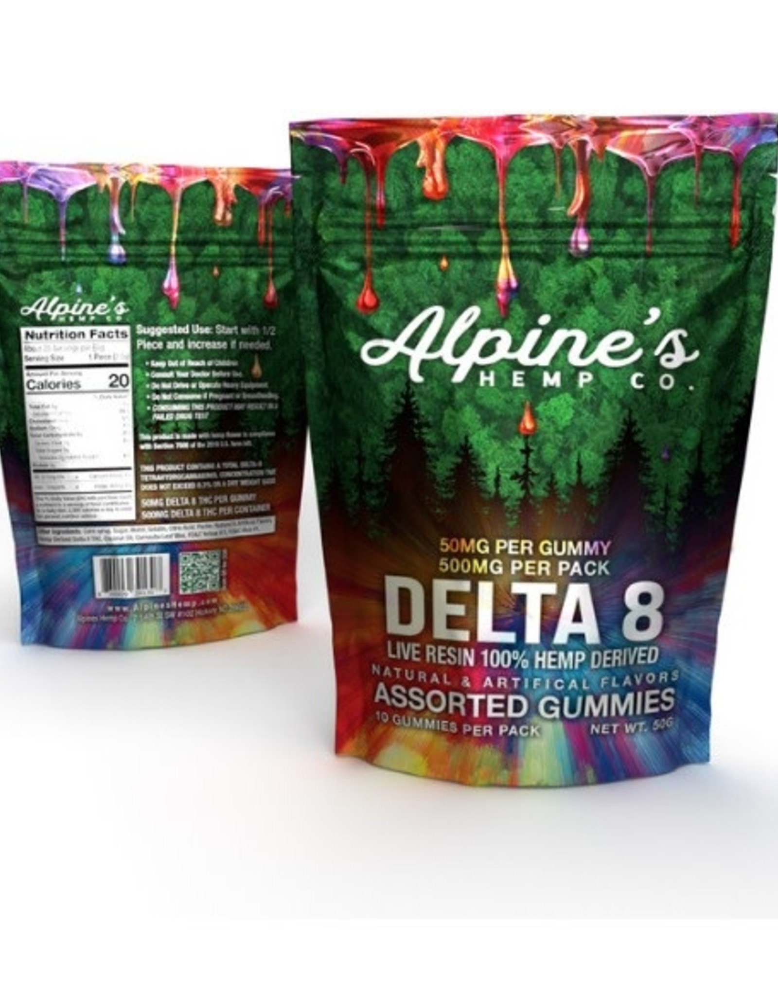 Alpine's Alpine's Delta 8 Assorted Gummies 500mg| 50mg each