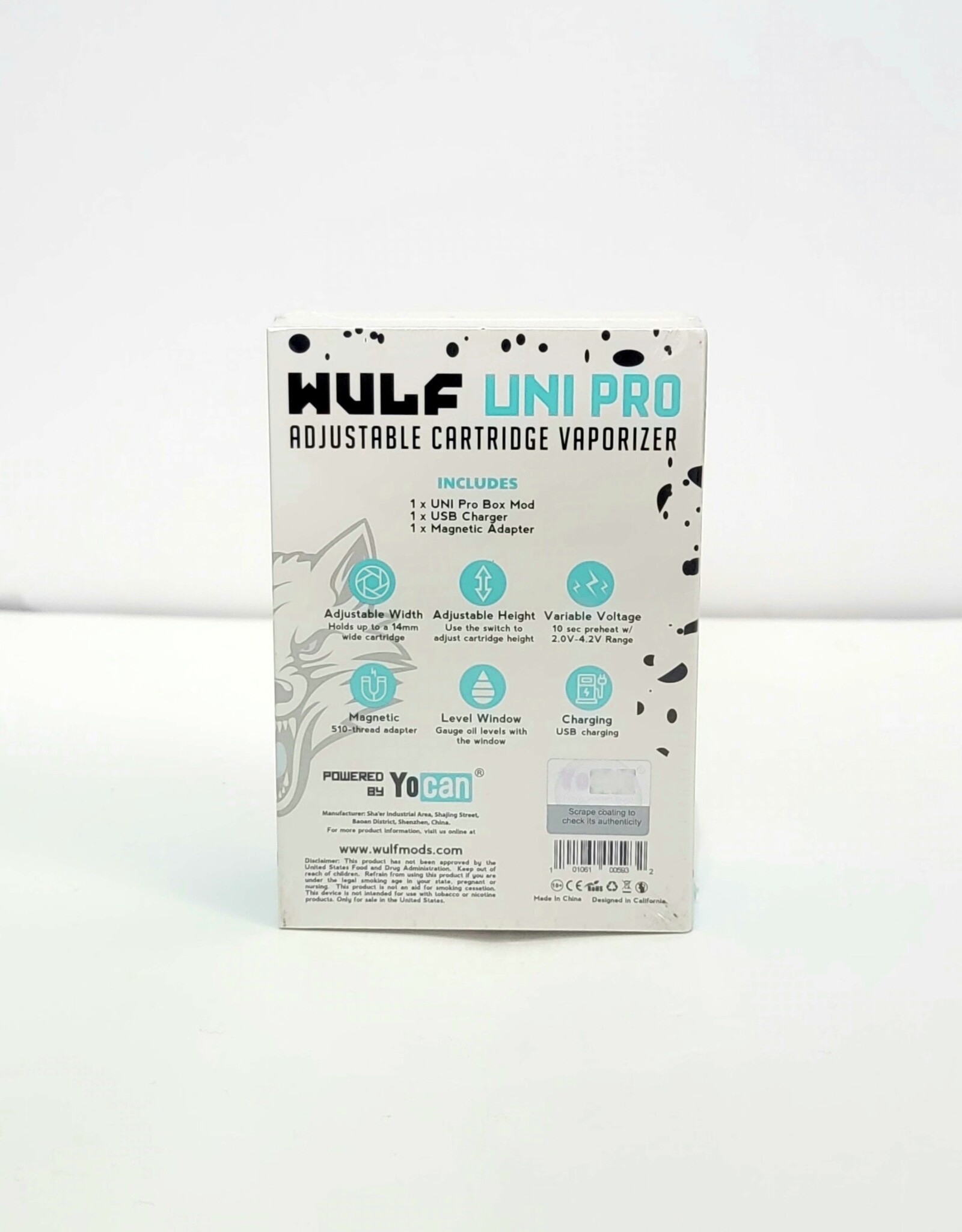 Wulf UNI Pro Adjustable Cartridge Vape by Wulf Mods Teal with black splatter