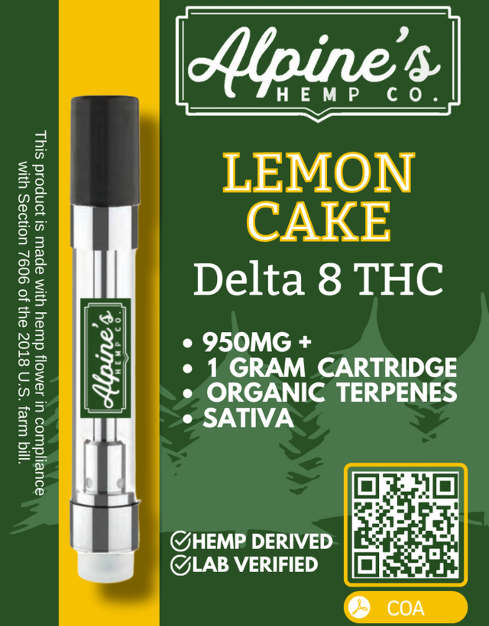 Alpine's Alpines Delta-8 Vape Cartridges