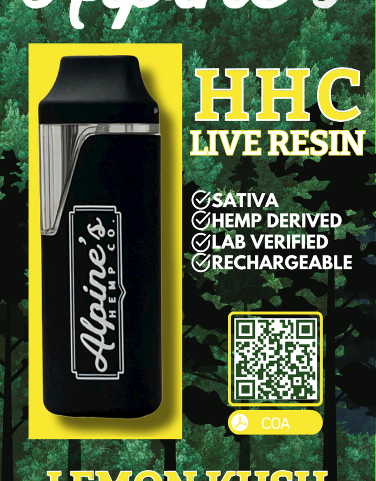 Alpine's Alpines HHC Live Resin 2G Disposable | Amnesia
