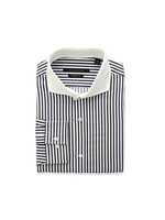 Sean John Sean John Men's Regular Fit Stripe Spread Collar Dress Shirt, Navy, 17.5" Neck 34"-35" Sleeve