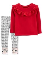 Carters Carter's Red Ruffle Top Pants Set, 24m