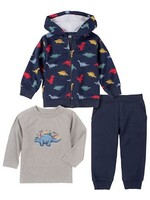 kids Headquarters Kids Headquarters Boys Dino 3 Pc Hoodie Set