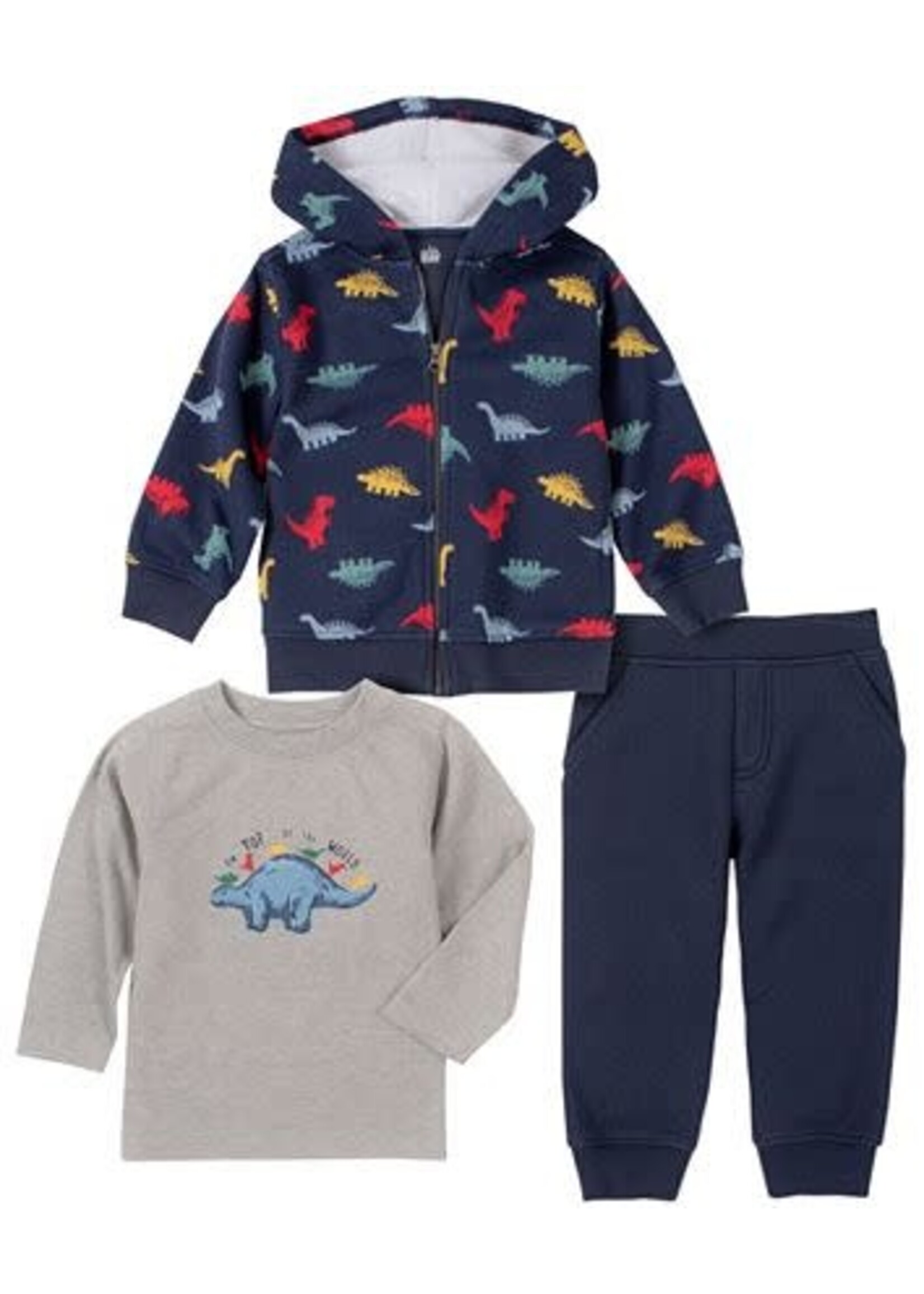 kids Headquarters Kids Headquarters Boys Dino 3 Pc Hoodie Set