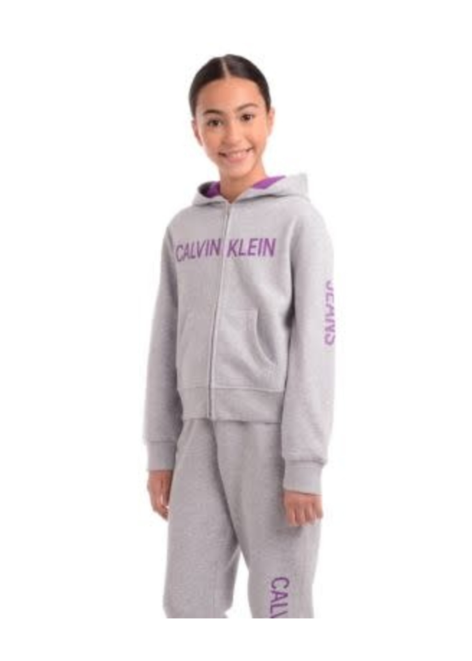 Calvin Klein Calin Klein Girls Grey/Purple Hoodie, L