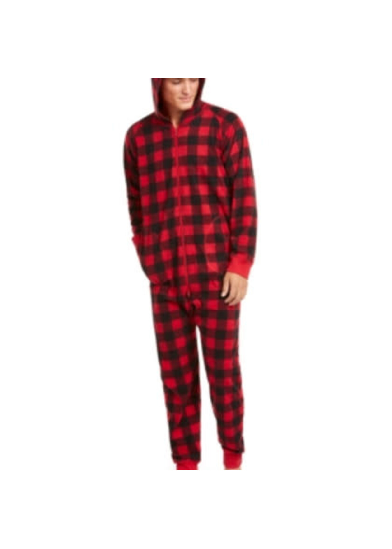 family Pajamas Family PJ Men's Plaid Hooded Pajama, Large