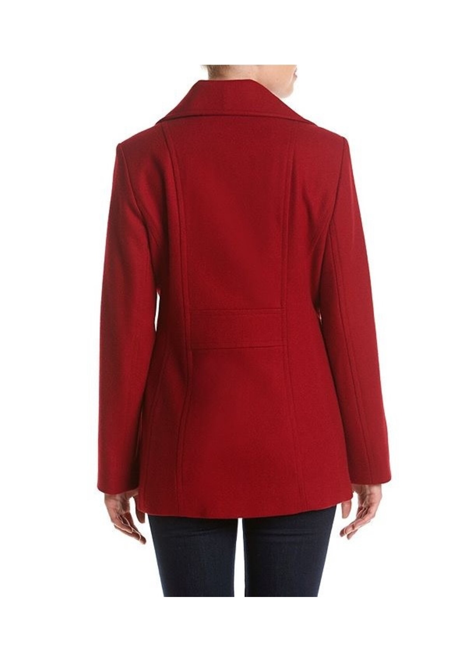 London Fog Womens Red Wool Blend Peacoat, S