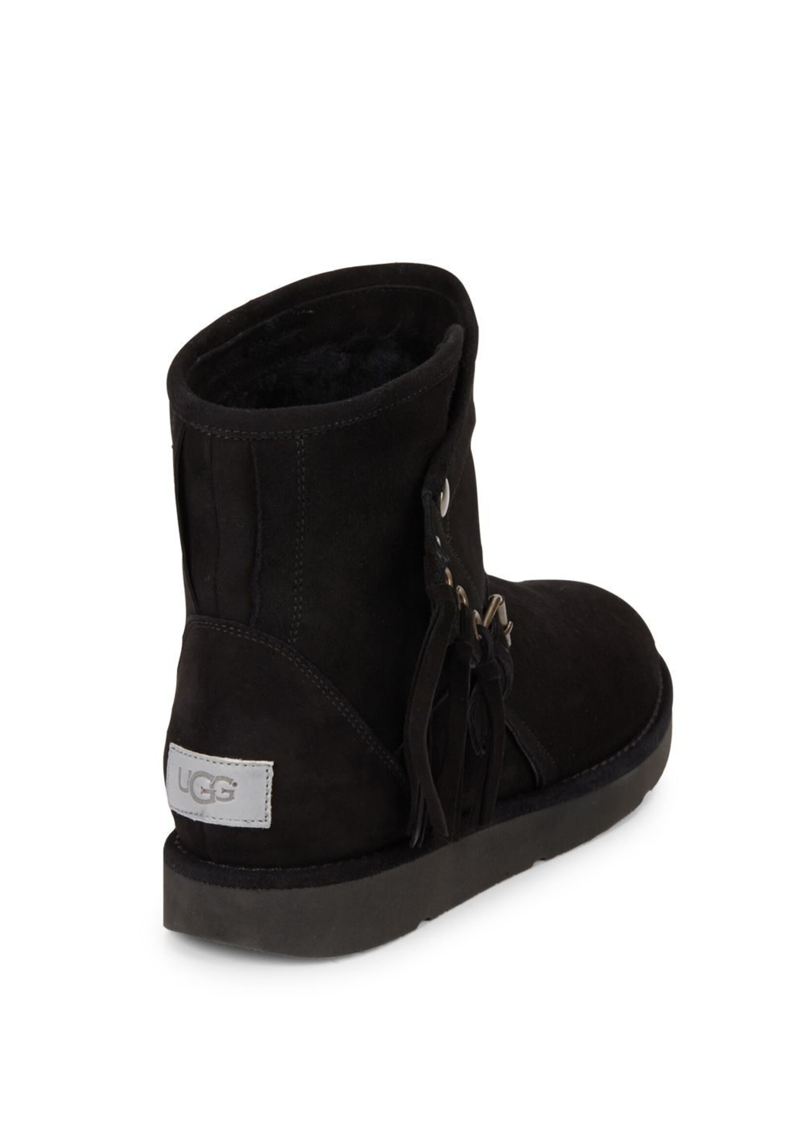 UGG UGG Black Buckle Fringe Boots, 5M