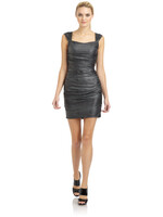Aidan Mattox Grey Snakeskin Print Dress, 12