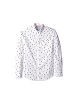 Original Penguin Original Penguin Men's Long Sleeve Printed Button Down Shirt, bright white penguin, M