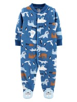 Carter’s Carter’s Animal  Blue Fleece Footie -9m