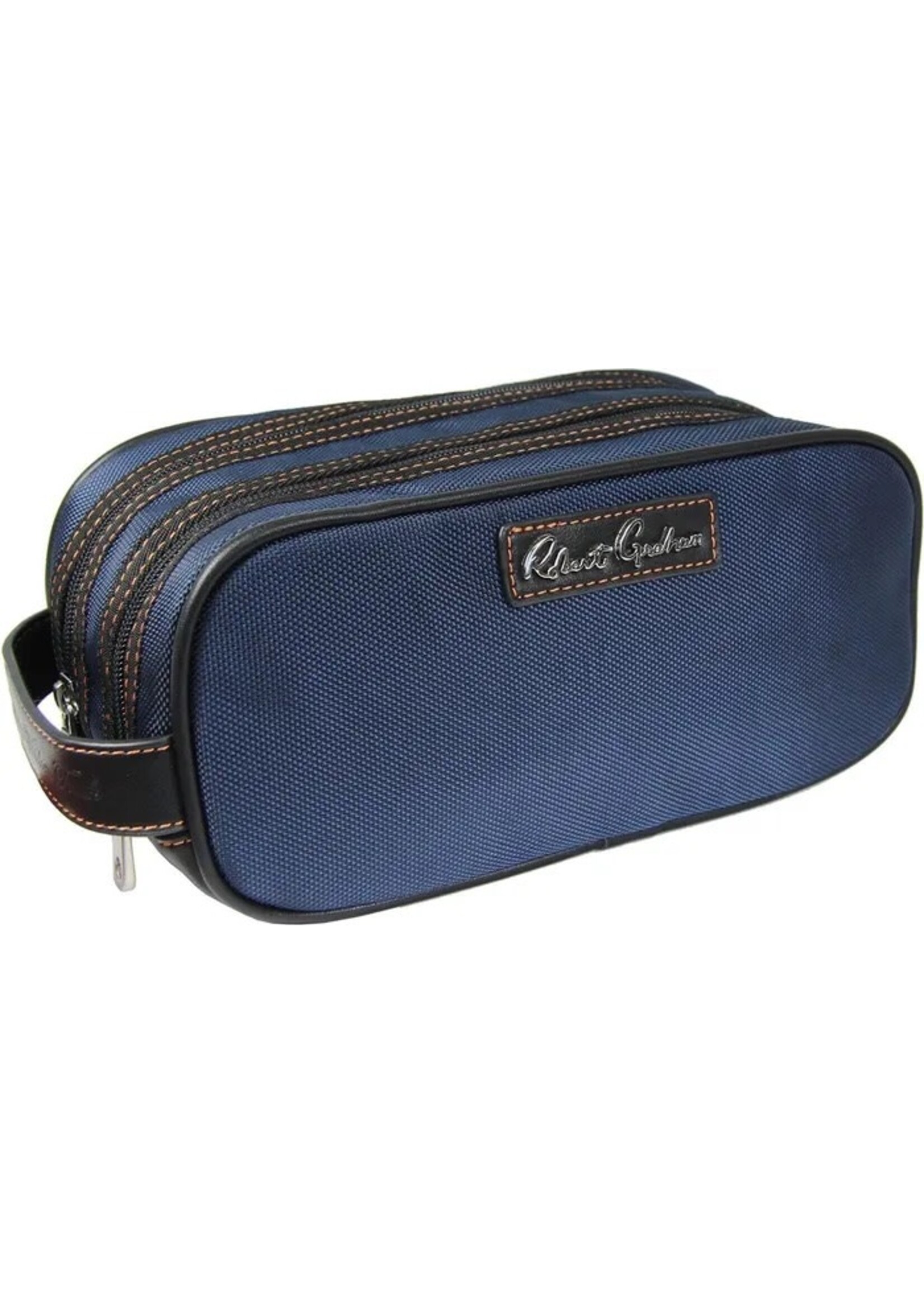 Robert Graham Mens Navy/Orange Toiletry Bag